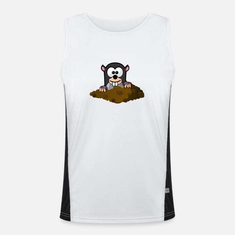 mole - Men's Functional Contrast Tank Top  - white/black