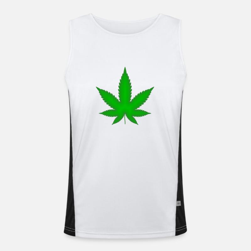 Marijuana leaf - Men's Functional Contrast Tank Top  - white/black