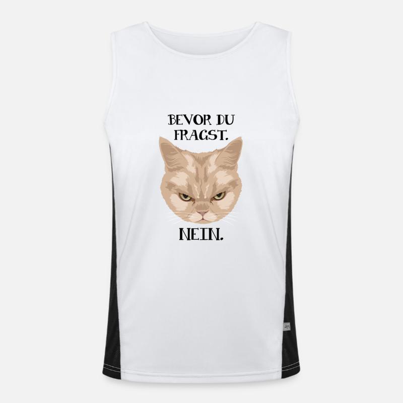 Grumpy Cat - Bevor du fragst_Nein - P Funktionelles Kontrast-Tank Top für Männer 