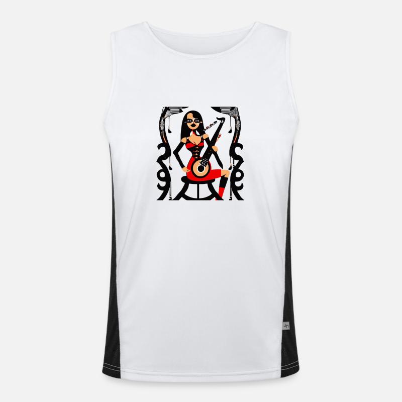 Musik Mädchen Funktionelles Kontrast-Tank Top für Männer 