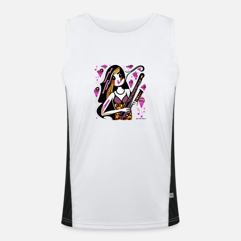 Musik Mädchen Funktionelles Kontrast-Tank Top für Männer 
