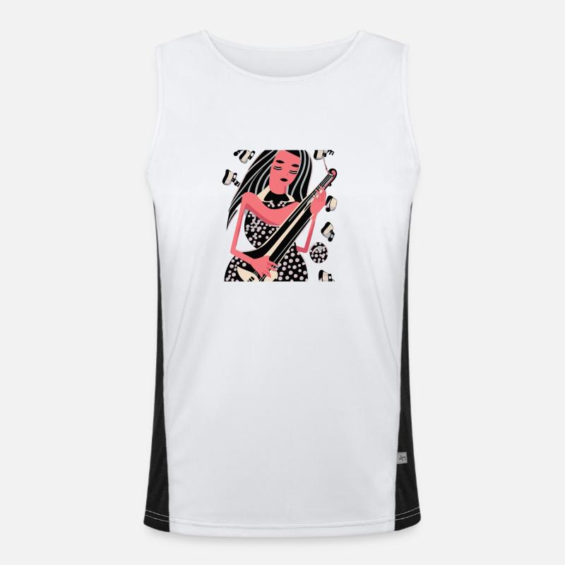 Musik Mädchen Funktionelles Kontrast-Tank Top für Männer 