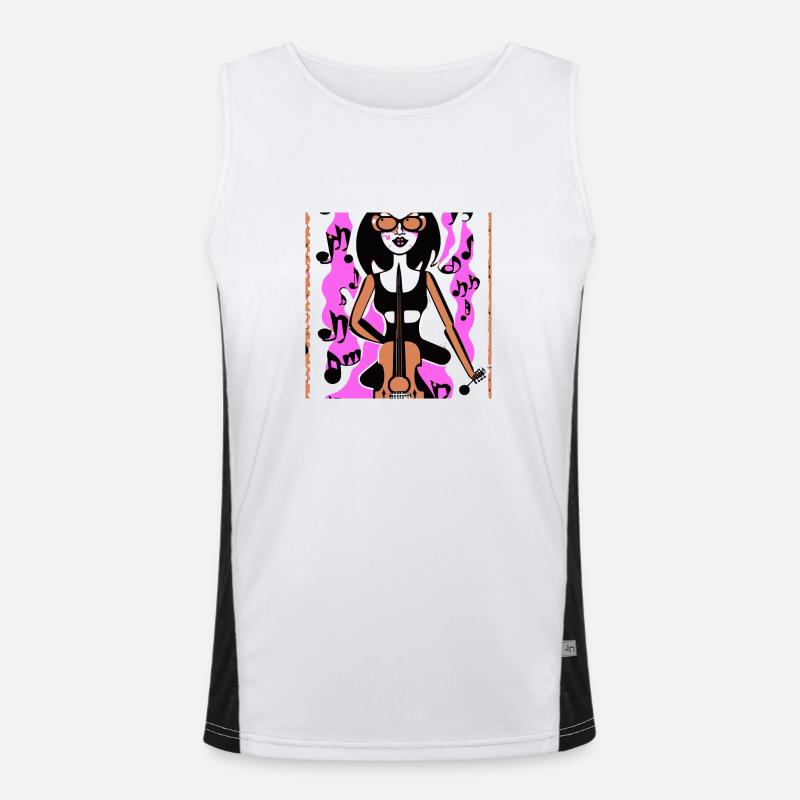 Musik Mädchen Funktionelles Kontrast-Tank Top für Männer 