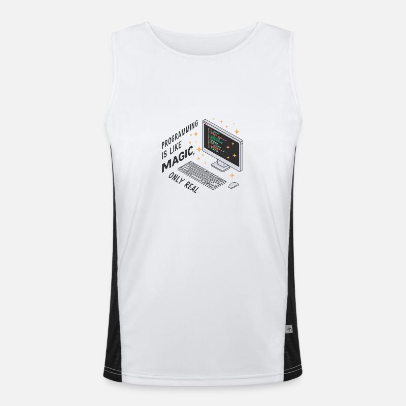 La programmation est comme de la magie, mais réelle. Débardeur respirant contrasté Homme 