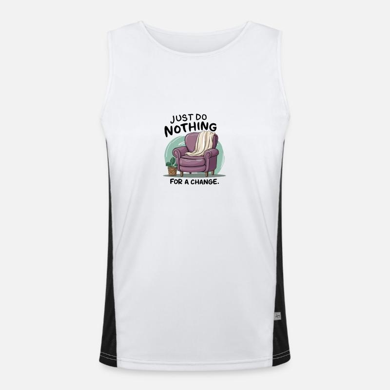 For a change, just do nothing. - Men's Functional Contrast Tank Top  - white/black
