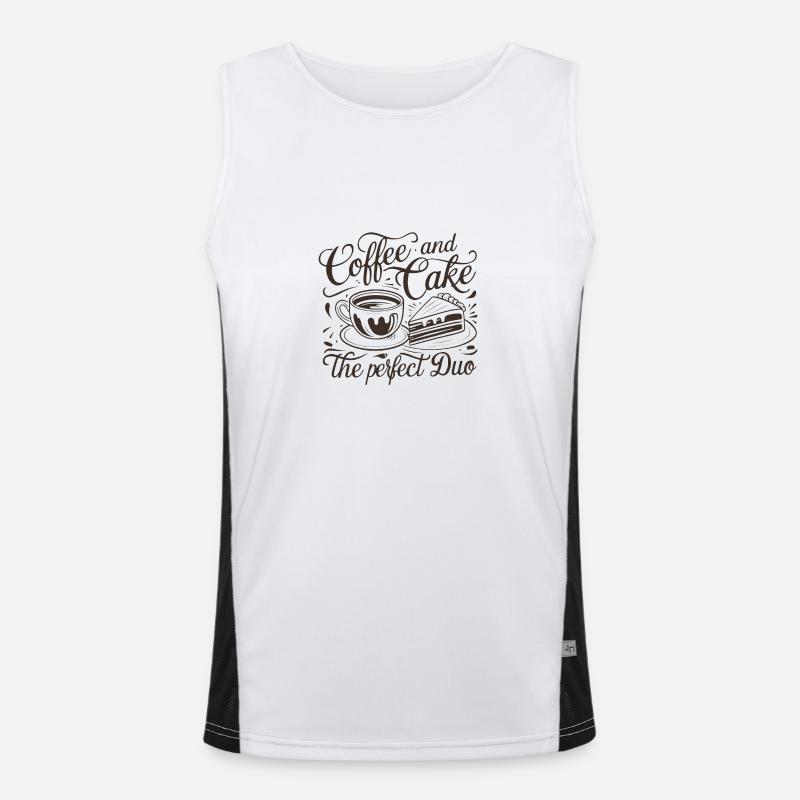 Kaffee und Kuchen – das perfekte Duo. Funktionelles Kontrast-Tank Top für Männer 