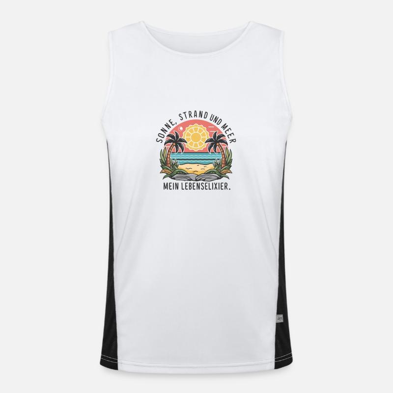 Sun, beach and sea - my elixir of life Men's Functional Contrast Tank Top 