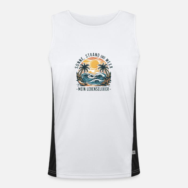 Le soleil, la plage et la mer - mon élixir de vie Débardeur respirant contrasté Homme 