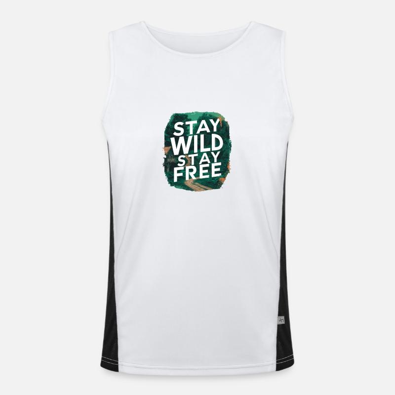Bleib wild, bleib frei Funktionelles Kontrast-Tank Top für Männer 