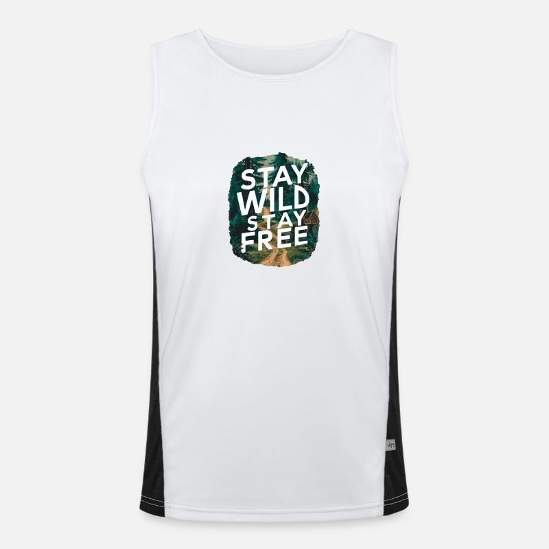 Bleib wild, bleib frei Funktionelles Kontrast-Tank Top für Männer 