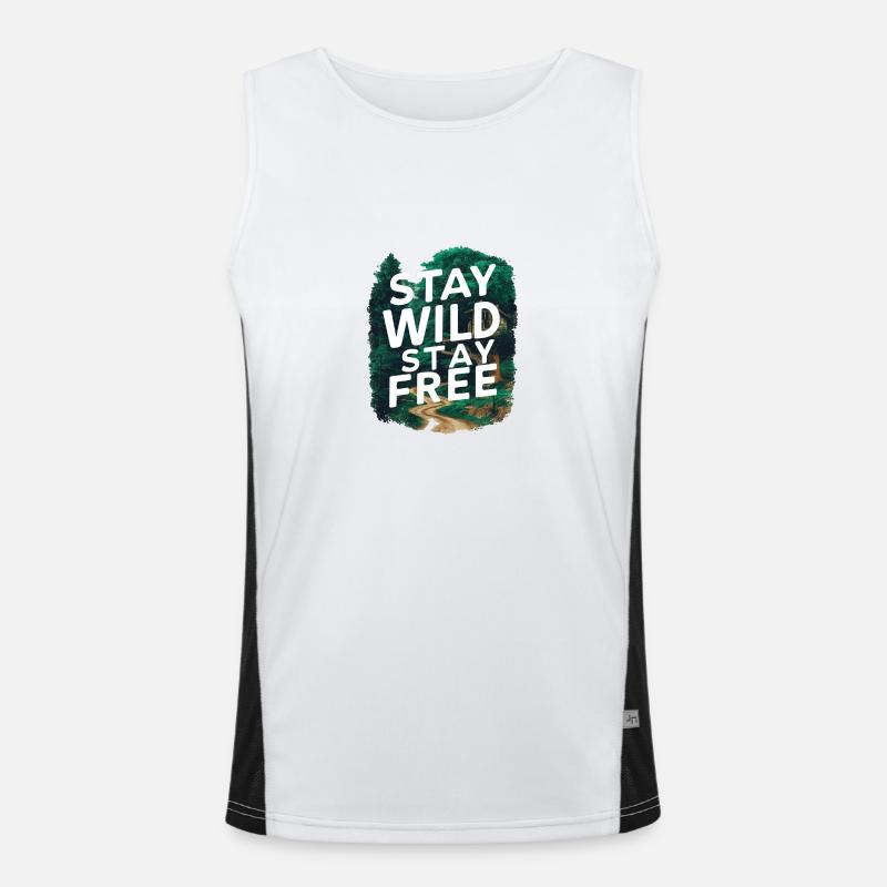 Bleib wild, bleib frei Funktionelles Kontrast-Tank Top für Männer 