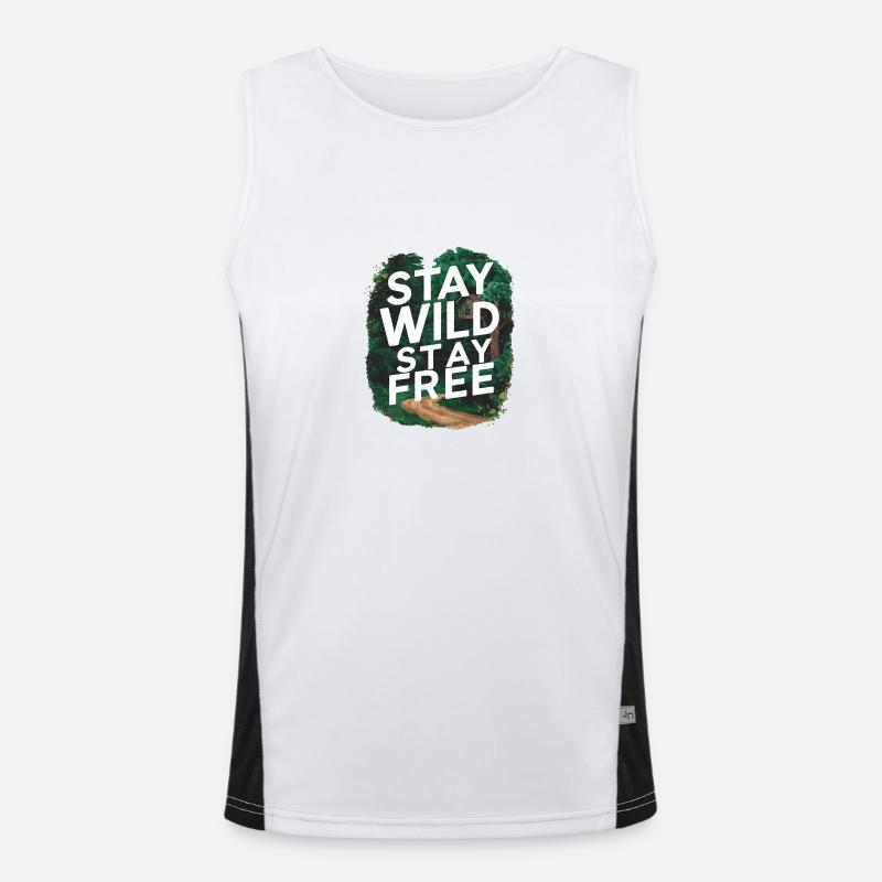 Bleib wild, bleib frei Funktionelles Kontrast-Tank Top für Männer 