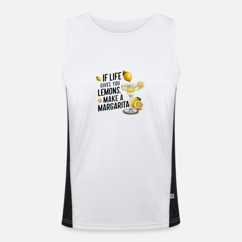 Wenn das Leben dir Zitronen gibt mach Margarita Funktionelles Kontrast-Tank Top für Männer 
