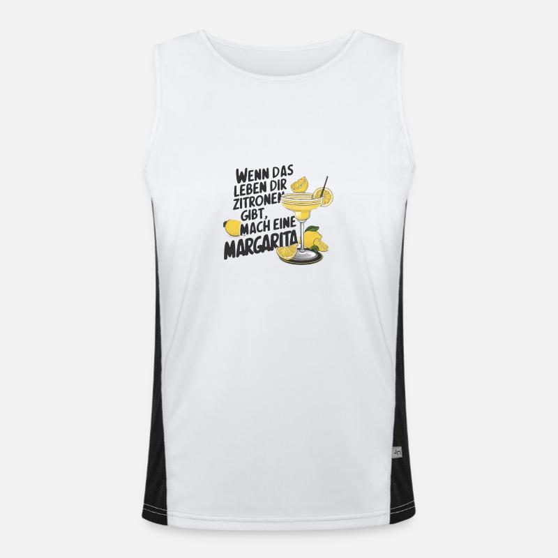 Wenn das Leben dir Zitronen gibt mach Margarita Funktionelles Kontrast-Tank Top für Männer 