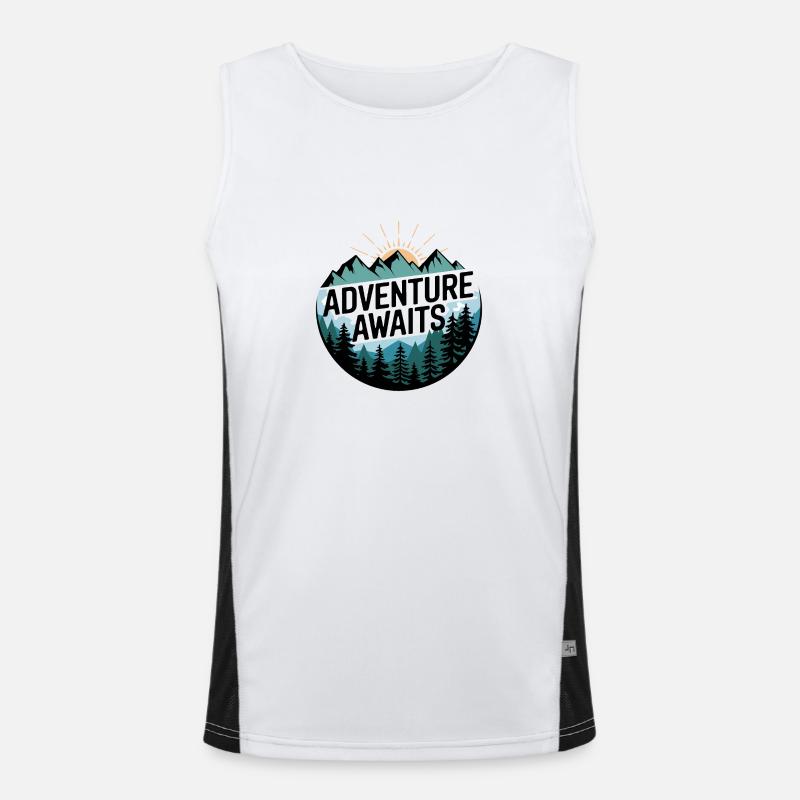 Adventure Awaits – Mountain Panorama - Men's Functional Contrast Tank Top - white/black