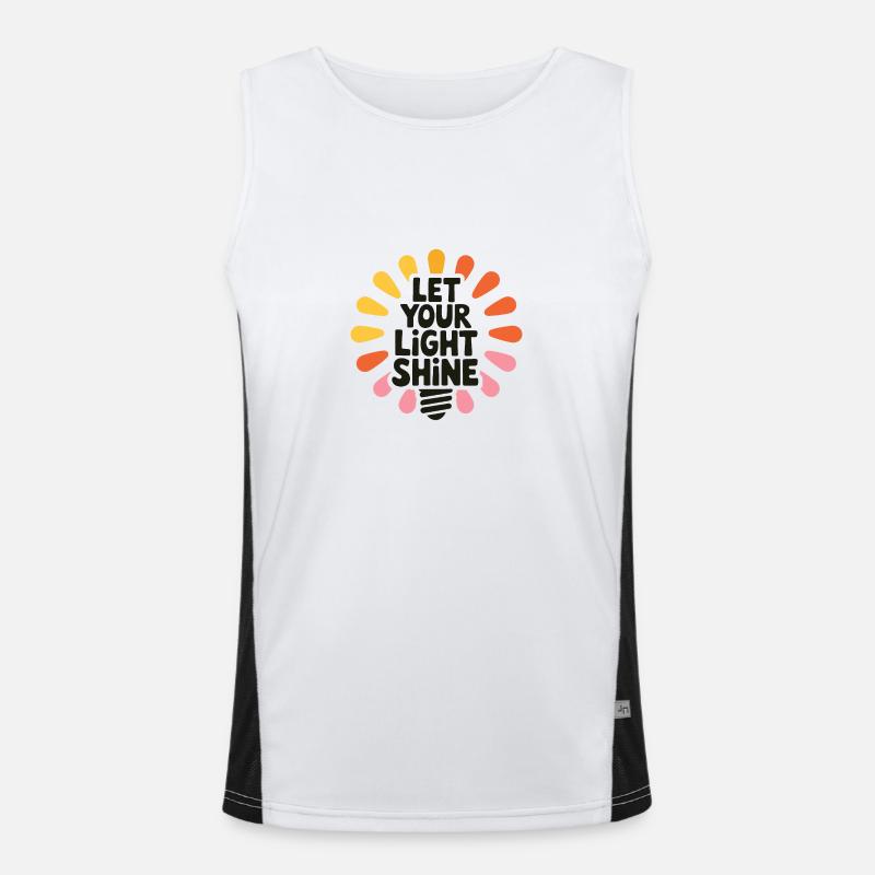 Let Your Light Shine – Leuchtende Glühbirne Funktionelles Kontrast-Tank Top für Männer 