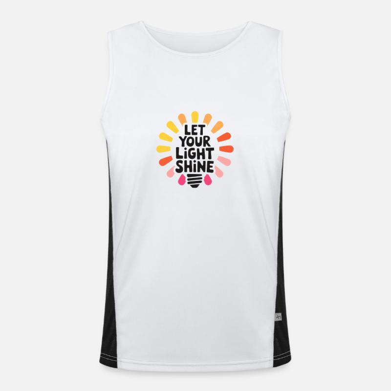 Let Your Light Shine – Glowing Light Bulb Men's Functional Contrast Tank Top 