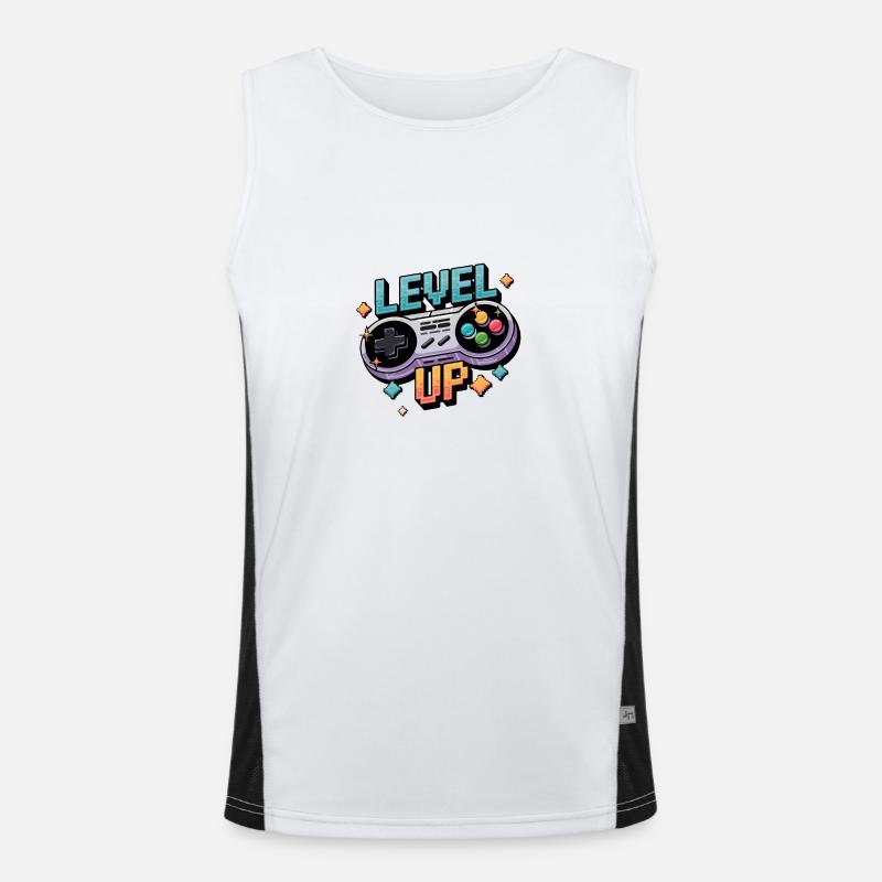 Level Up – Gaming Controller Men's Functional Contrast Tank Top 