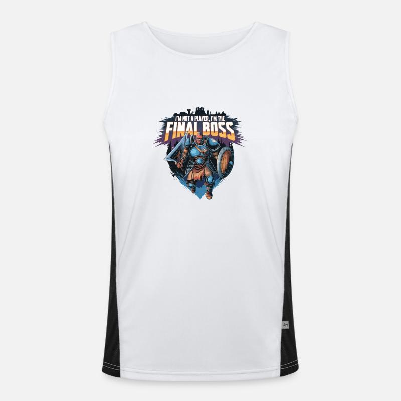 I'm the FinalBoss – Powerful Character - Men's Functional Contrast Tank Top  - white/black