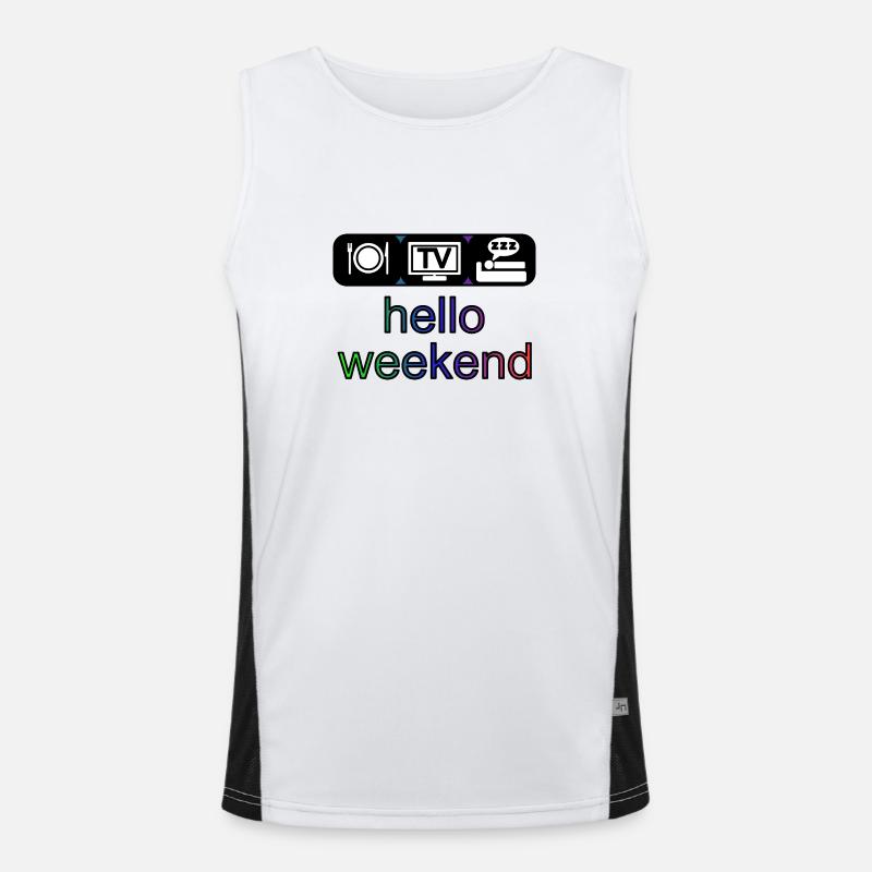 hello weekend Funktionelles Kontrast-Tank Top für Männer 
