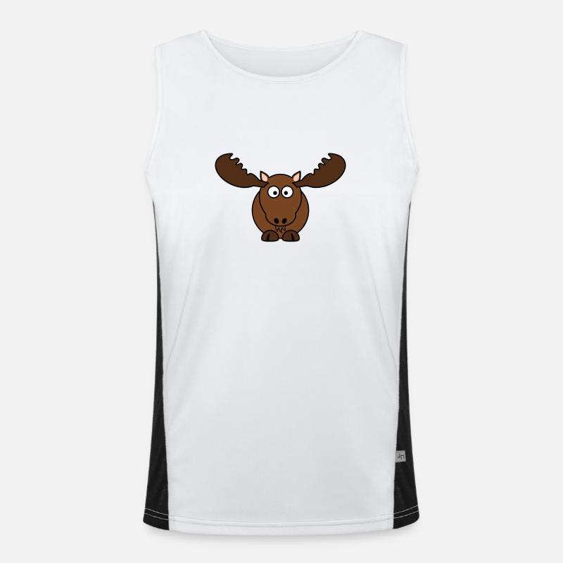 elg - Funktionel kontrast tanktop til herrer - hvid/sort