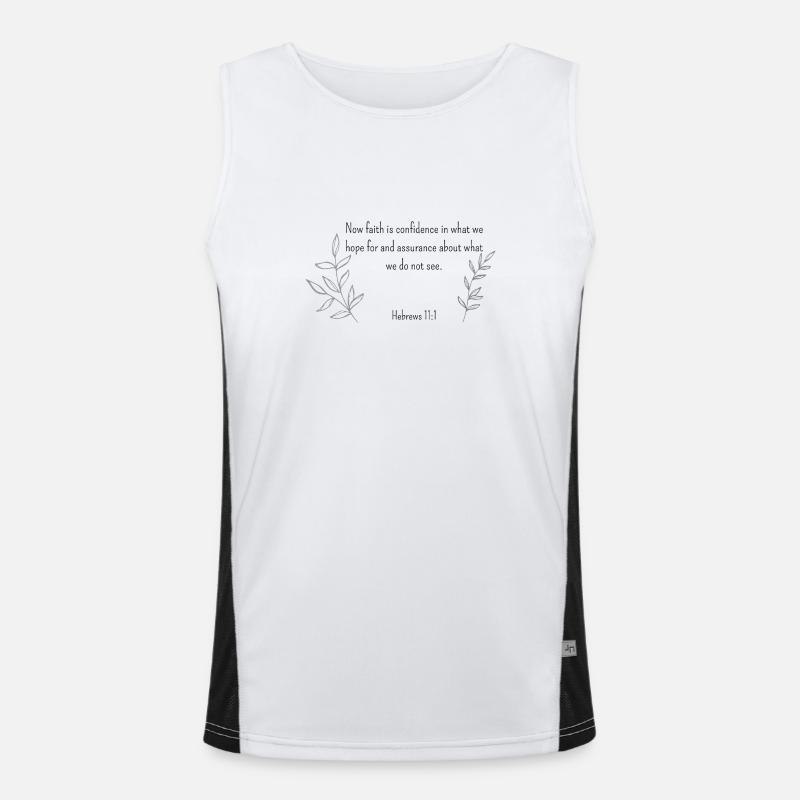 Christian Bible Verse With Subtle Design Hebrews Men's Functional Contrast Tank Top 