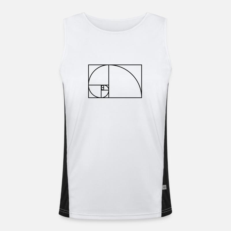 Fibonacci spiral matematik gaveide Nerd - Funktionel kontrast tanktop til herrer  - hvid/sort