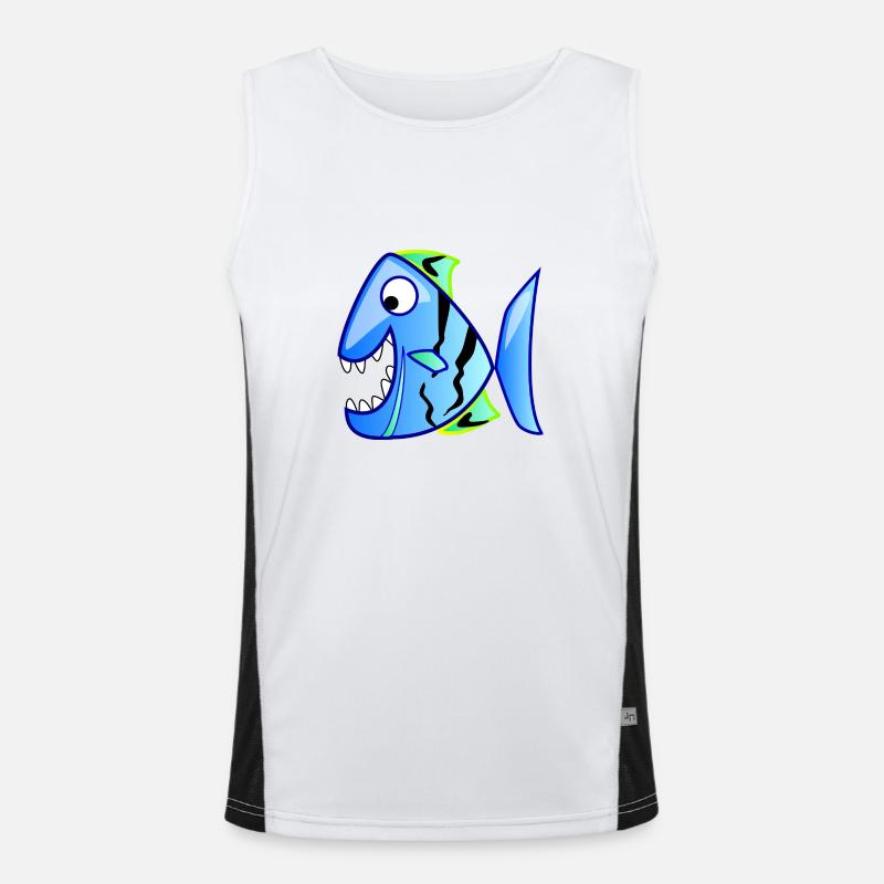 Schöner Pyranja in Blau. Geschenkidee Funktionelles Kontrast-Tank Top für Männer 