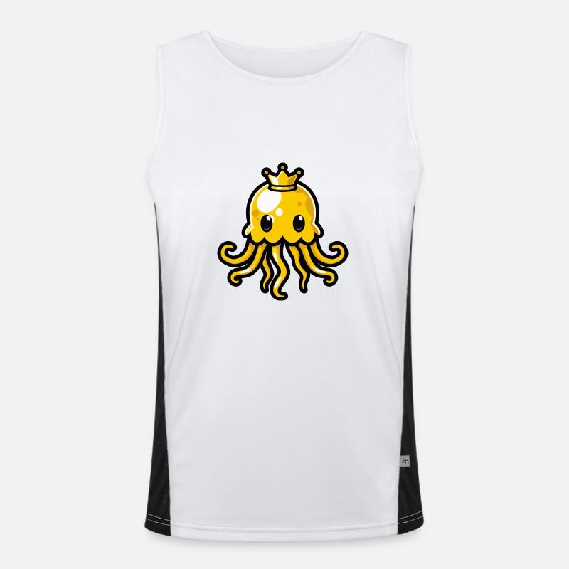 Jellyfish Comic Crown - Men's Functional Contrast Tank Top  - white/black