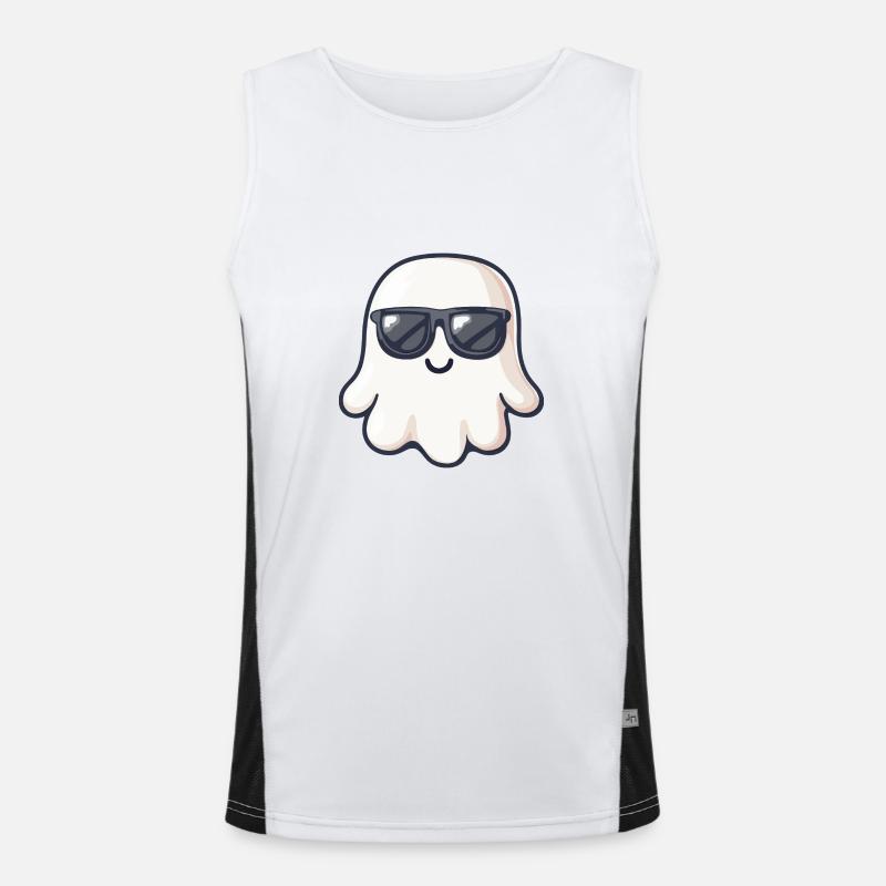 Ghost Halloween Cool - Men's Functional Contrast Tank Top  - white/black