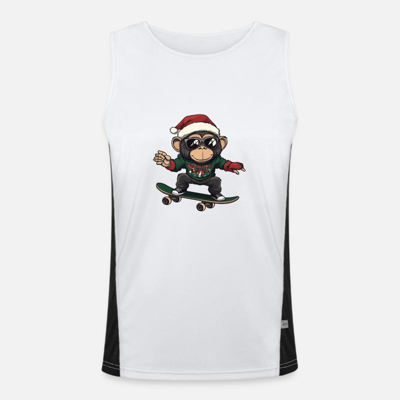 Affe Weihnachten Lustig Funktionelles Kontrast-Tank Top für Männer 