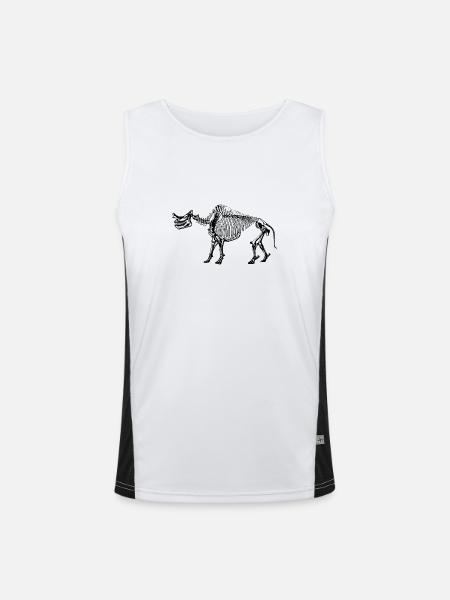 Dinosaur skeleton - Men's Functional Contrast Tank Top  - white/black