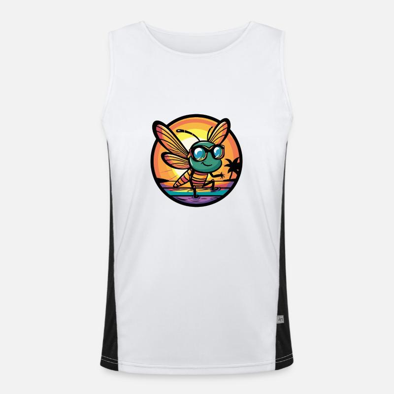 Libelle Cool Comic Funktionelles Kontrast-Tank Top für Männer 
