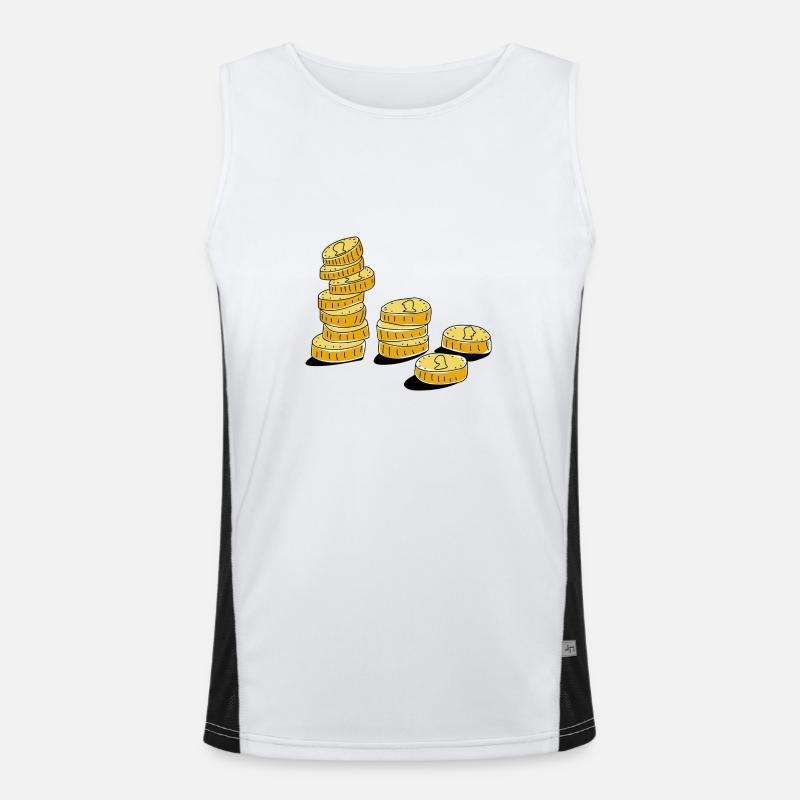 Money coins Men's Functional Contrast Tank Top 