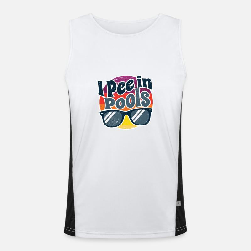 I Pee In Pools Funny Peeing In Pools Humor Funktionelles Kontrast-Tank Top für Männer 