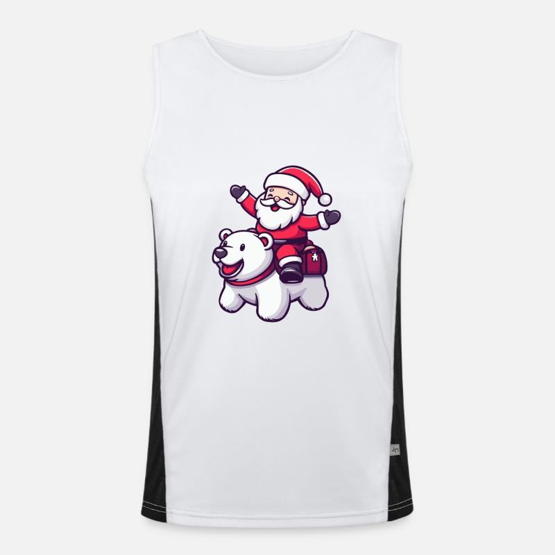 Polar Bear Santa Claus Men's Functional Contrast Tank Top 