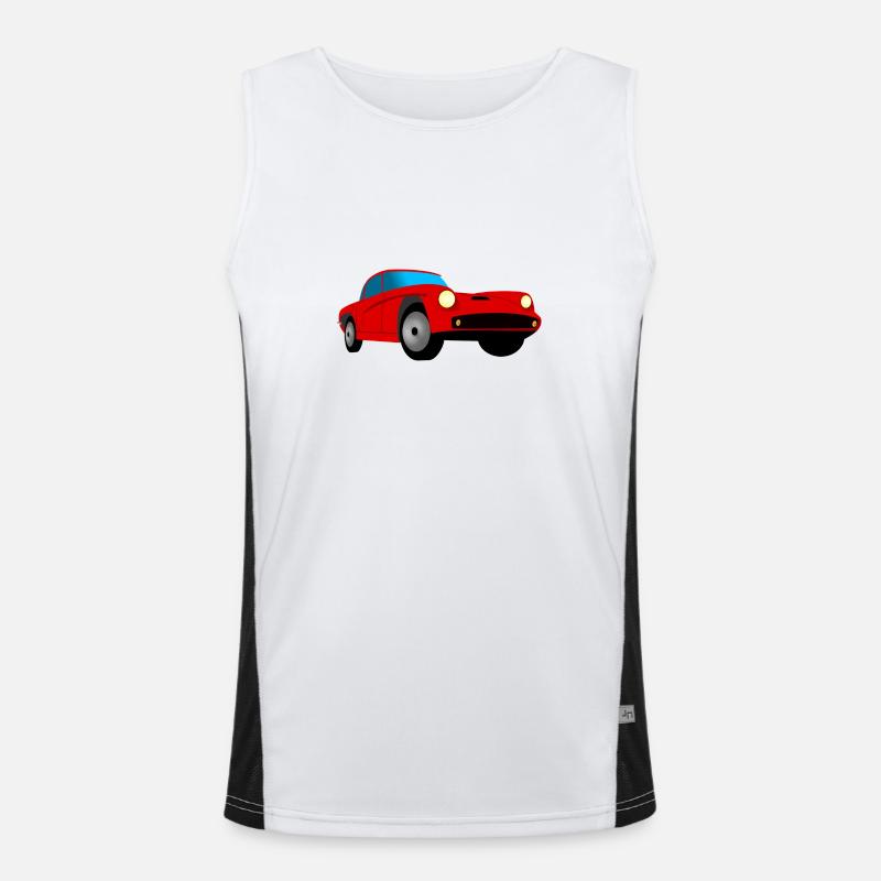 Rotes, stylisches Auto. Geschenkidee Funktionelles Kontrast-Tank Top für Männer 