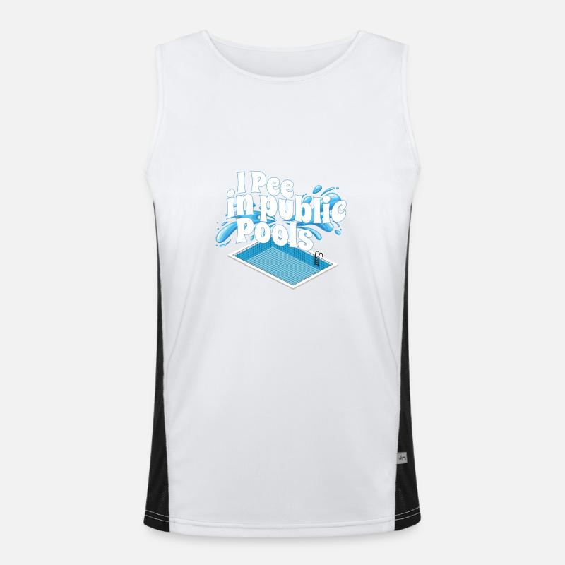 I Pee In Pools Funny Peeing In Pools Swiming Funktionelles Kontrast-Tank Top für Männer 