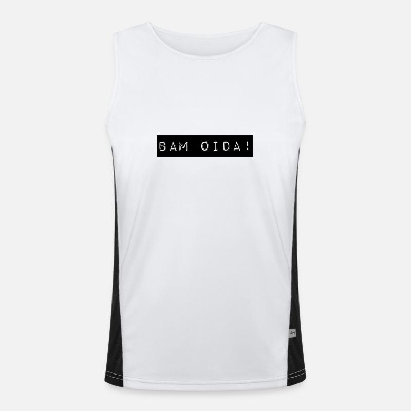 BAM OIDA + Austrian dialect, saying, Vienna Men's Functional Contrast Tank Top 