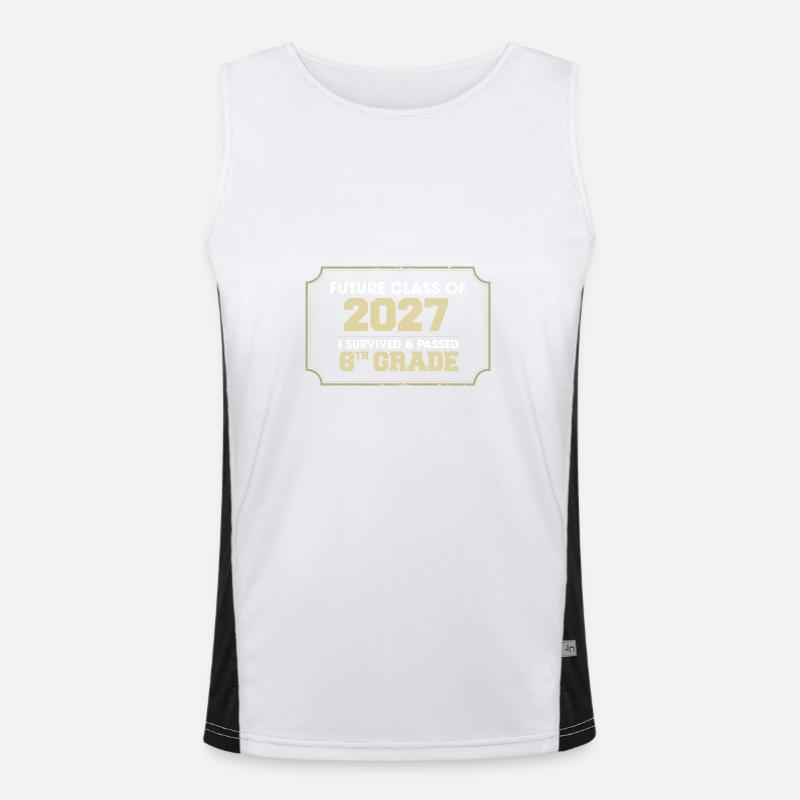 Future Class Of 2027 I Survived Passed 8th Grade Funktionelles Kontrast-Tank Top für Männer 