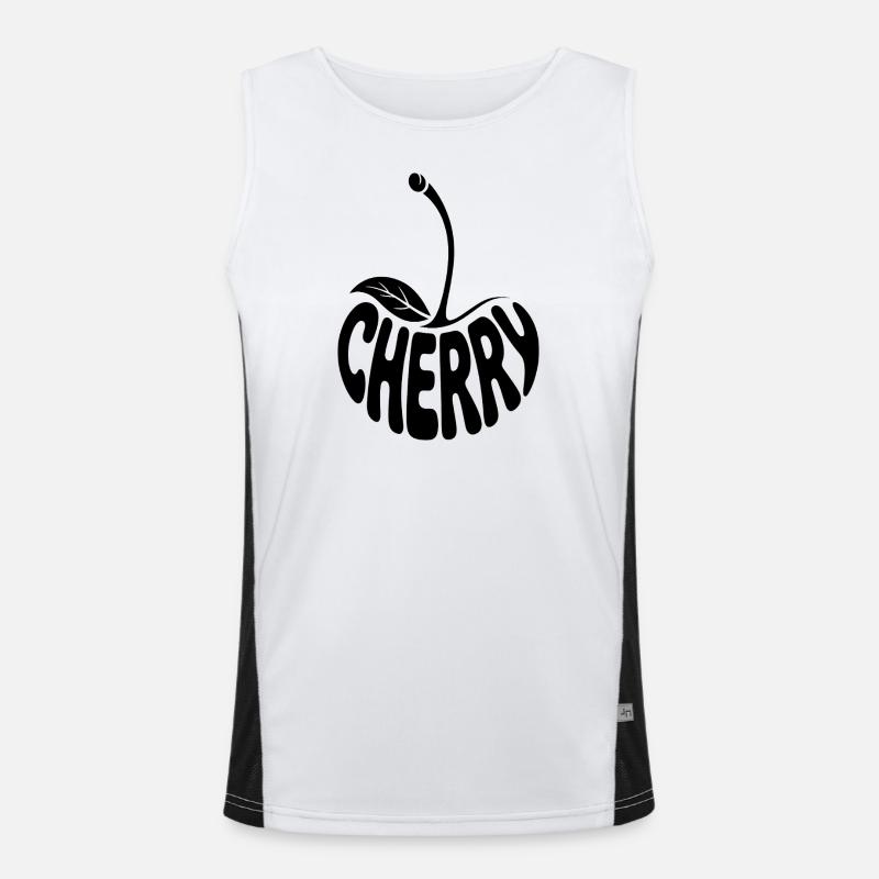 Cherry - Cool Fruit Logo Funktionelles Kontrast-Tank Top für Männer 