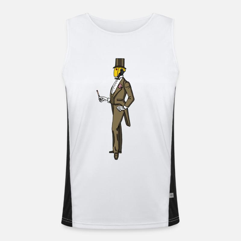 Vintage robot Men's Functional Contrast Tank Top 