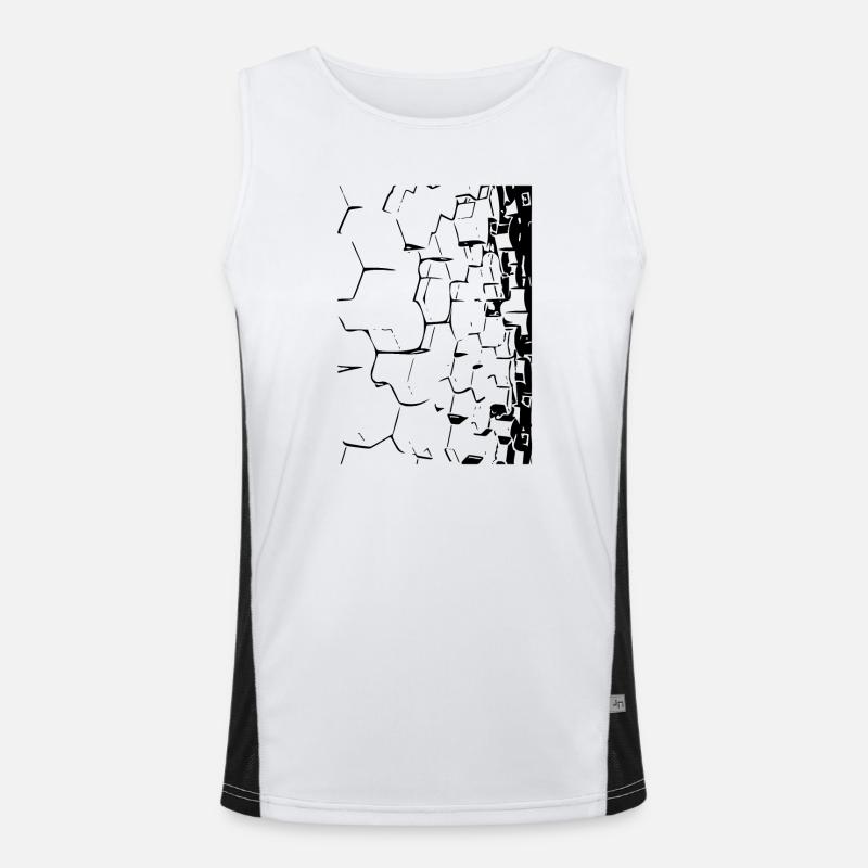 3D-Waben Funktionelles Kontrast-Tank Top für Männer 