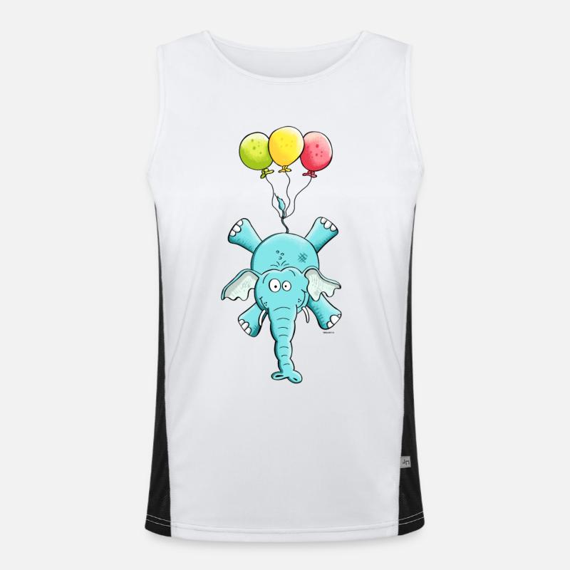 Elefant mit Ballons Funktionelles Kontrast-Tank Top für Männer 