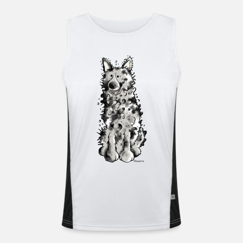 Fröhlicher Mudi Funktionelles Kontrast-Tank Top für Männer 