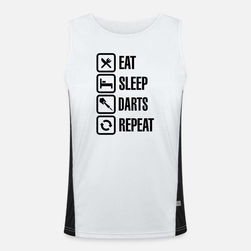 Eat - Sleep - Darts - Repeats Funktionelles Kontrast-Tank Top für Männer 