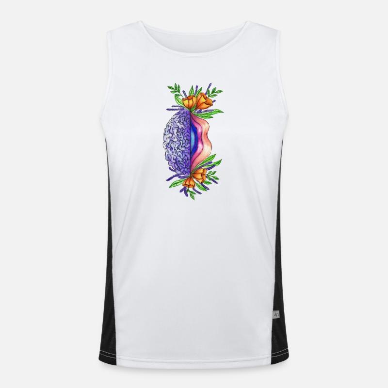 Vulva Brain Funktionelles Kontrast-Tank Top für Männer 