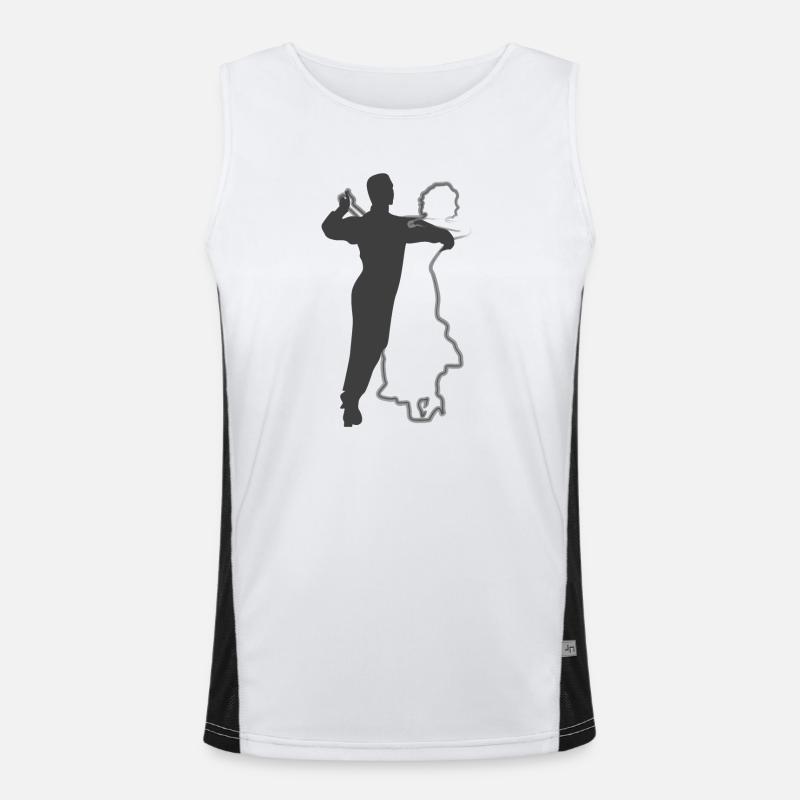 Elegant Dancing Couple Silhouettes Design Men's Functional Contrast Tank Top 