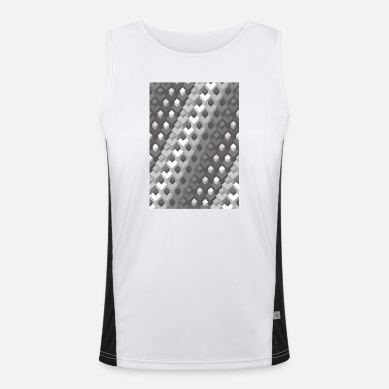 Grayscale gradient Left turn Men's Functional Contrast Tank Top 