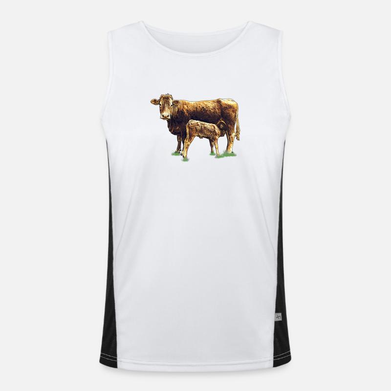 Vache avec veau Débardeur respirant contrasté Homme 